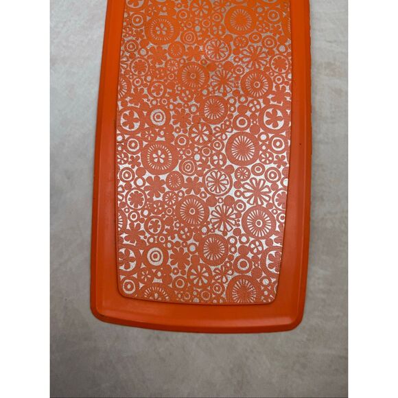 Vintage 1970s Rubbermaid Stove n’ Counter Mats Orange Flower Power MCM Mod Groov - Picture 6 of 9